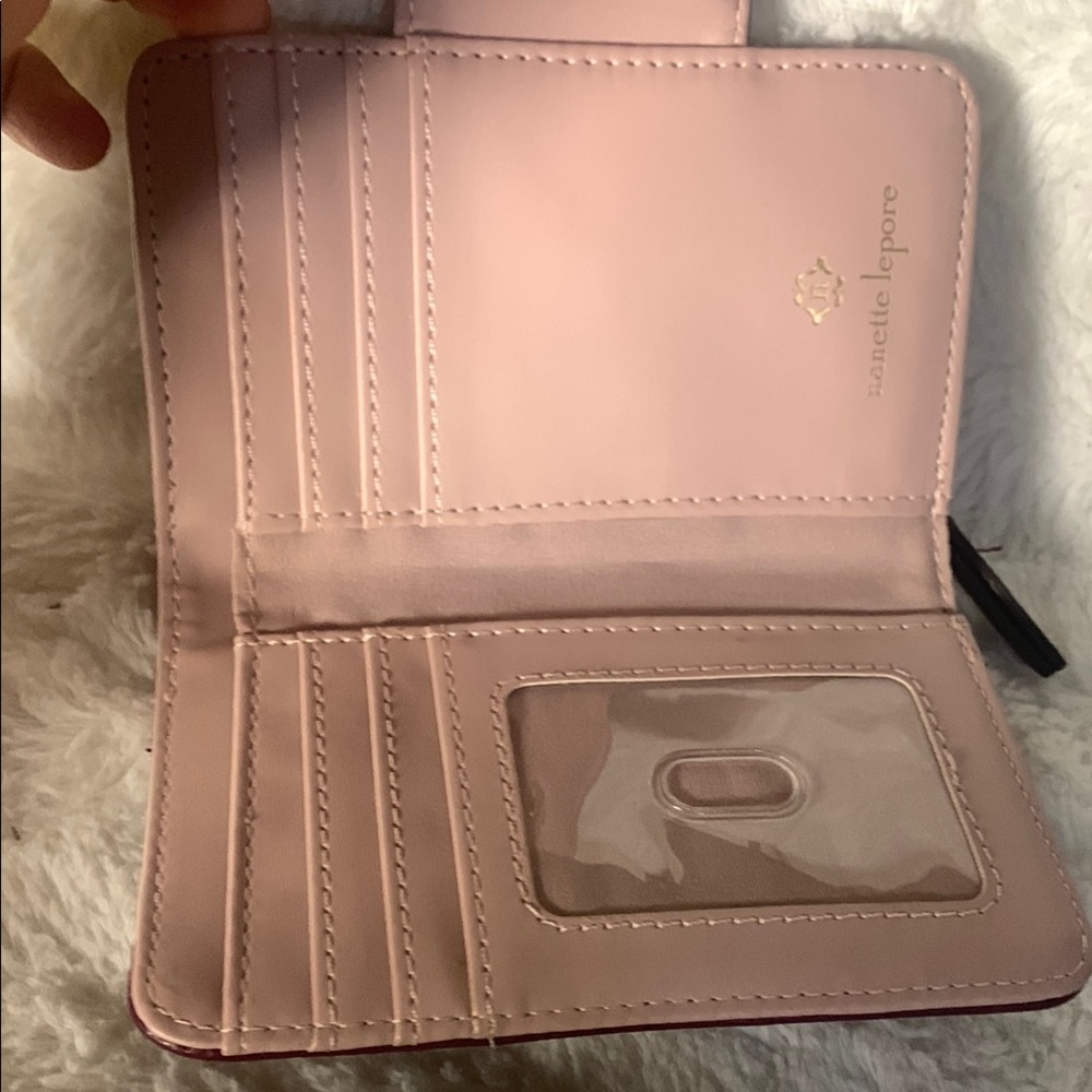 NWOT Nanette Lepore Deep Red Textured Wallet - Picture 3 of 8